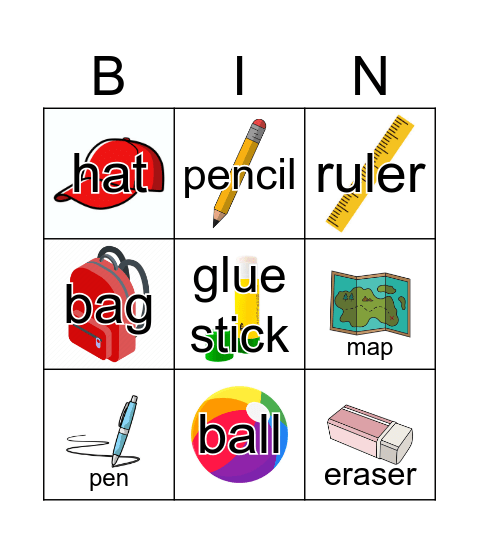 3rd - Lesson 5 - Bingo Card