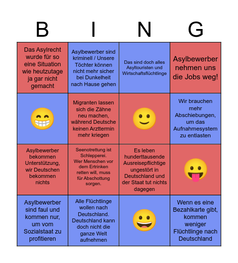 AFD Bullshit-Bingo Card