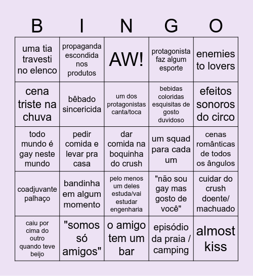 Bingo série Tai de BL 2 Bingo Card