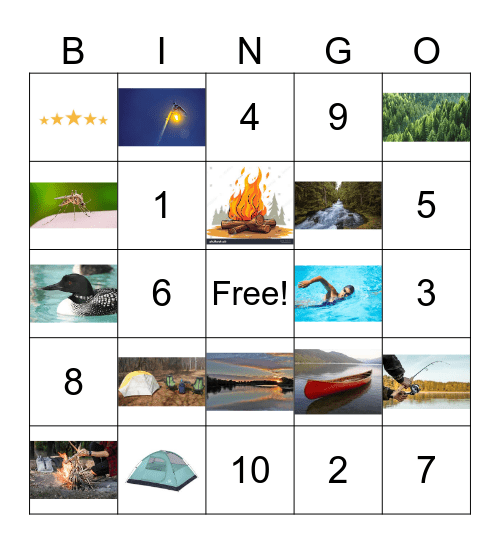 Camping Bingo Card