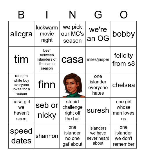 crimswnred's Bingo Card