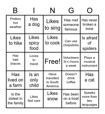 Find some WHO..... BINGO! Bingo Card