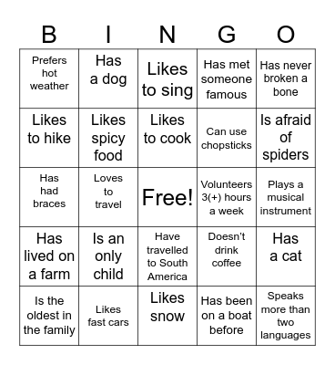 Find some in BSSB who..... Bingo Card