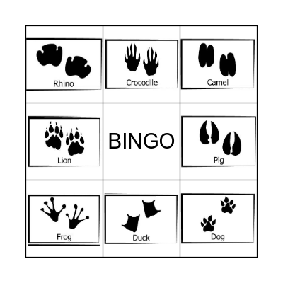 Animal bingo Card