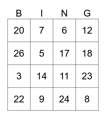 Morot Bingo 2024 Bingo Card