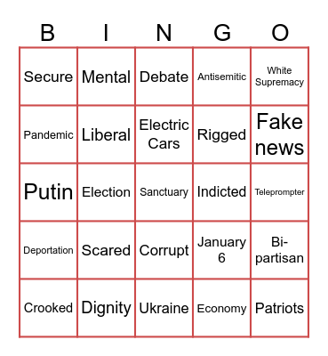 June Debate BINGO Card