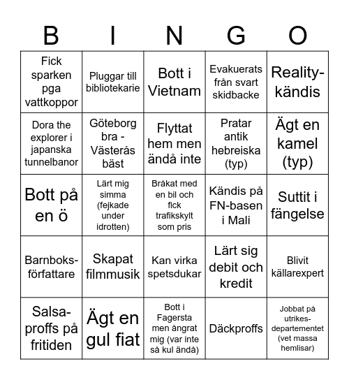 Mingelbingo Card
