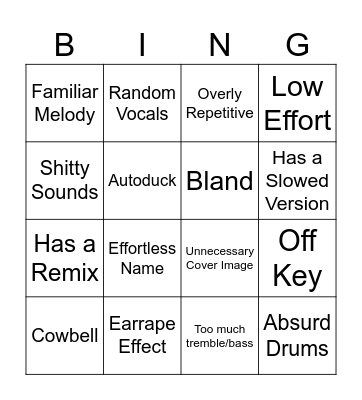 Untitled Music Bingo Card