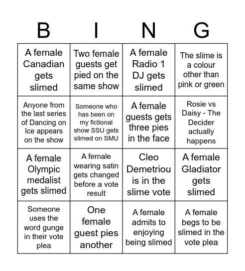 WAMFan101 SMU Bingo Card