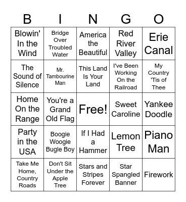 SINGO! Memorial Day Bingo Card