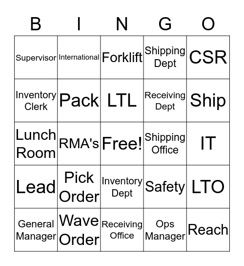 NDS Bingo Card