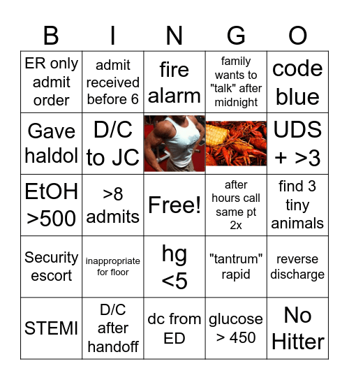 Night Team Bingo Card