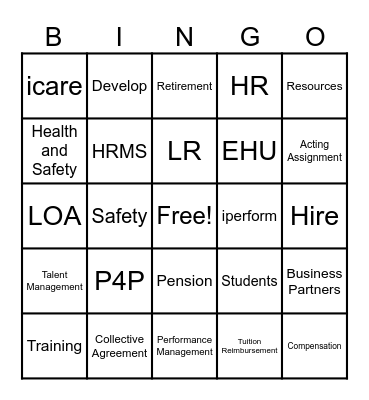 People, Equity and Culture Bingo Card