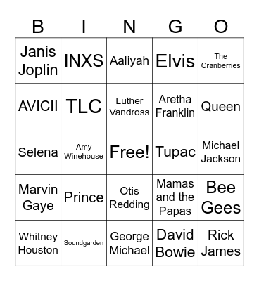 THEY’RE DEAD Bingo Card