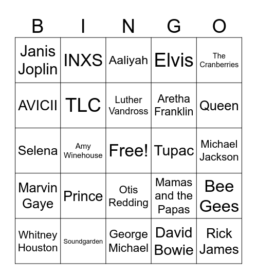THEY’RE DEAD Bingo Card