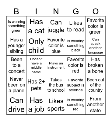 Music Camp Bingo! Bingo Card