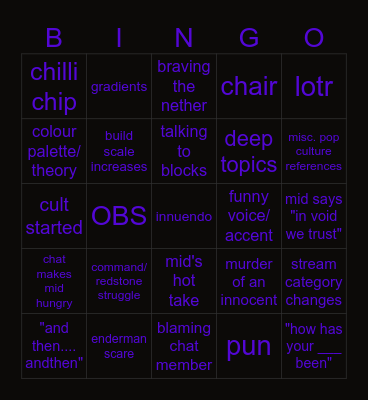 🦉- Mid Bingo -🦉 Bingo Card