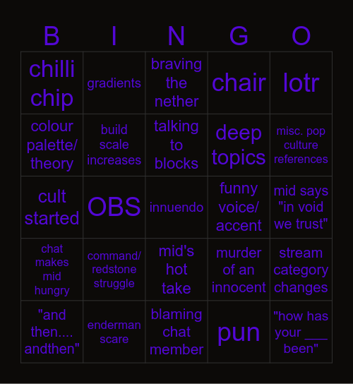 🦉- Mid Bingo -🦉 Bingo Card