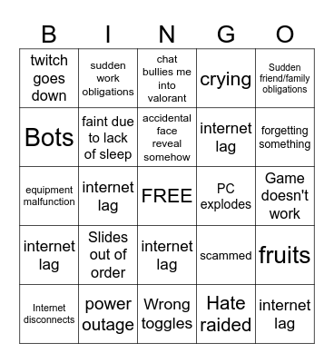 Sizzane 2.0 Debut Scuff Bingo Sheet Bingo Card