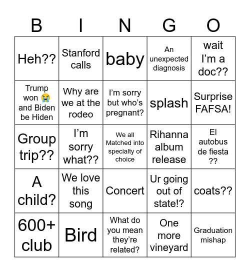 Jainsbakkm Bingo Card