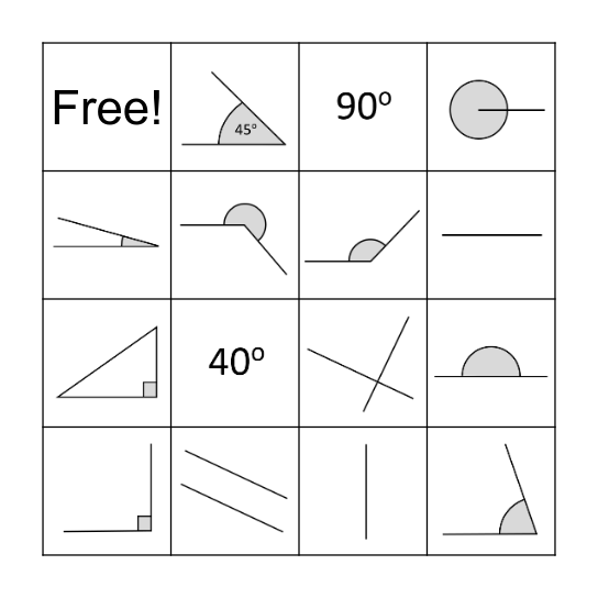 Angles Bingo Card