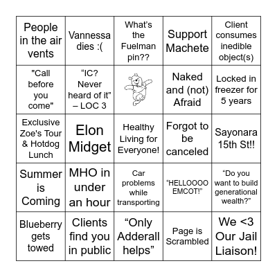 EMCOT BINGO 2024 Bingo Card