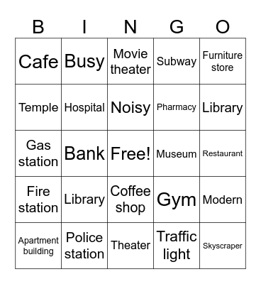 City Bingo Card