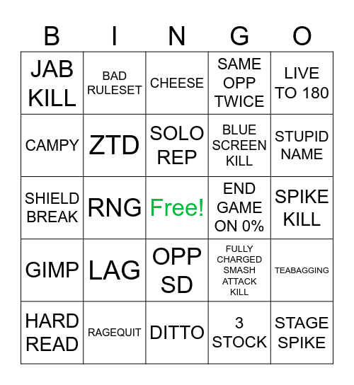 SMASH Bingo Card
