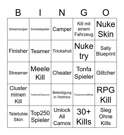 Solos Spectaten Bingo Mingo Bingo Card