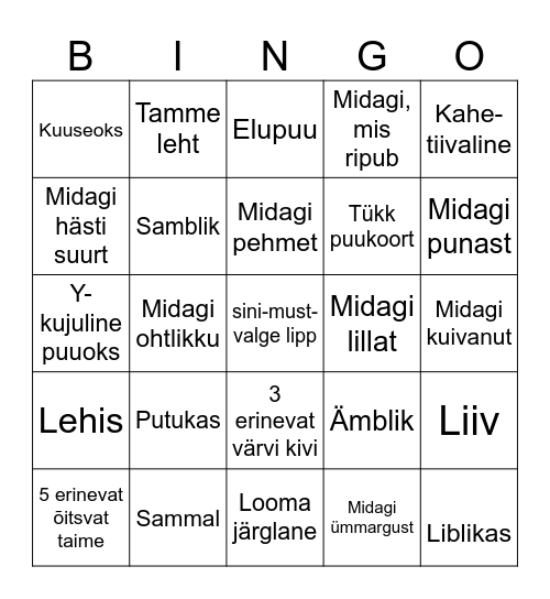 Õppeaasta lõpu BINGO Card