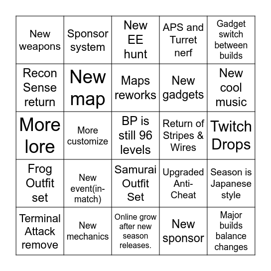 THE FINALS SEASON 3 Bingo Card