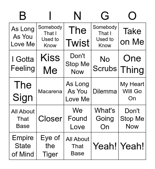 HRSS MUSIC BINGO Card