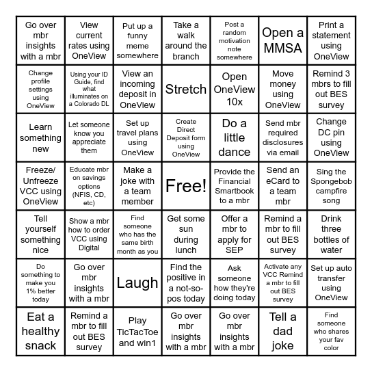 May Bingo Card