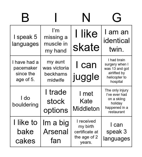 Cohort 7 - Bingo Card