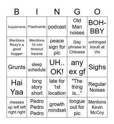 ELIOTT'S BDAY Bingo Card