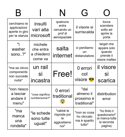 Test AR Bingo Card