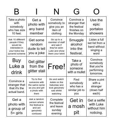 Rock the Mote Bingo Card