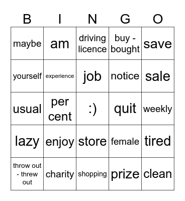 2BK NI Unit 3 Bingo Card