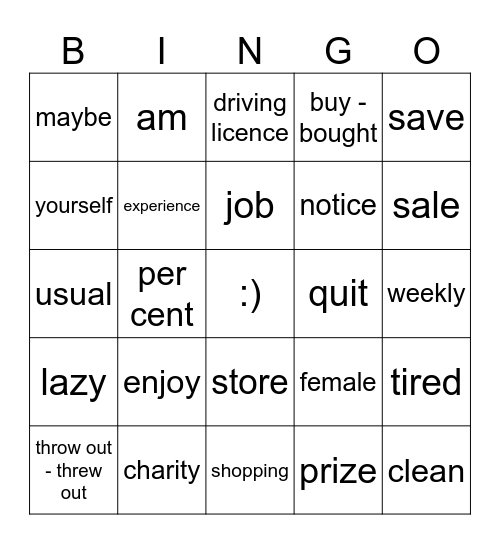 2BK NI Unit 3 Bingo Card