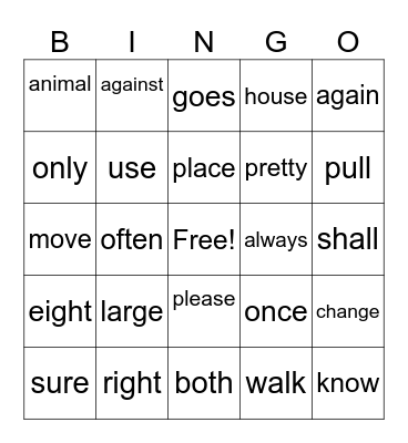TRICK WORD BINGO (UNITS 1-6) Bingo Card