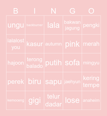 kayina's♡ Bingo Card
