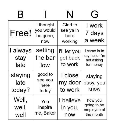 Bingo Card