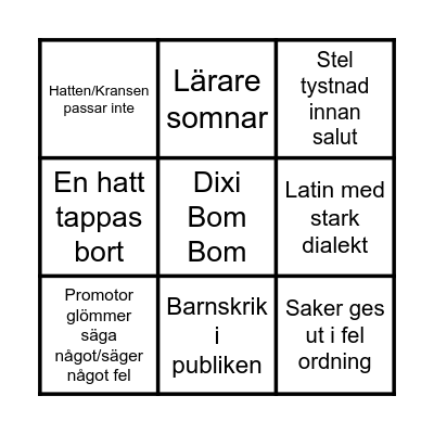 Doktorspromotion 2024 Bingo Card