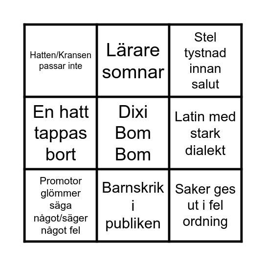 Doktorspromotion 2024 Bingo Card