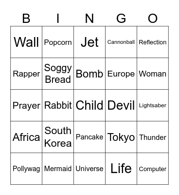 InfiniteCrafter Bingo Card