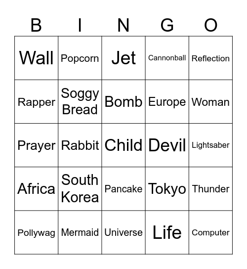 InfiniteCrafter Bingo Card