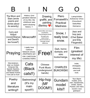 How many interests/likes do you share with Biff Bingo Card