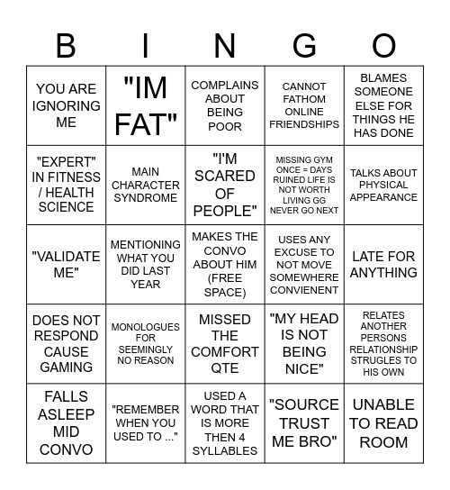 DUMBASS BINGO Card