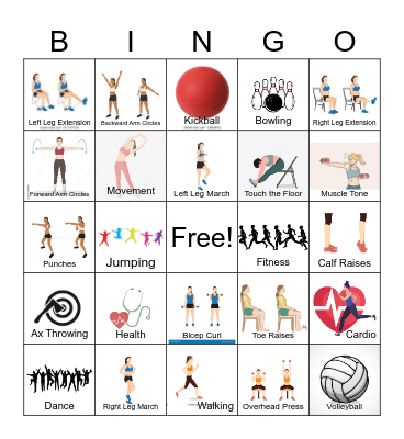 Fitness Bingo Card