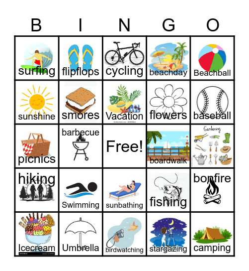 Summer Bingo Card